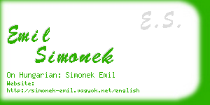 emil simonek business card